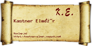 Kastner Elmár névjegykártya